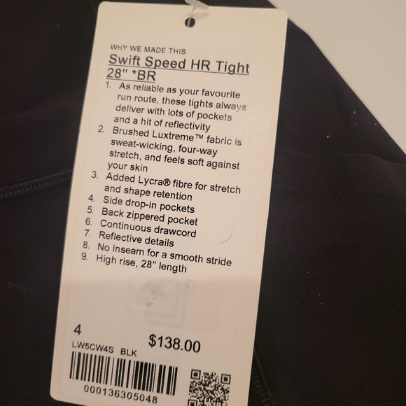 ****************SOLD NWOT Swift Speed High-Rise Tight 28"Brushed Luxtreme sz 4 - Picture 8 of 8